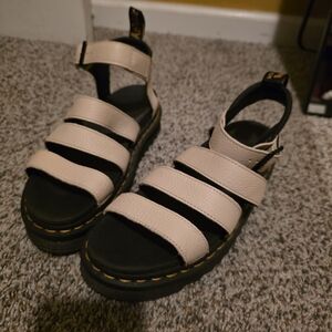 Dr. Martens Blair Cream Strappy Sandals, Size 9